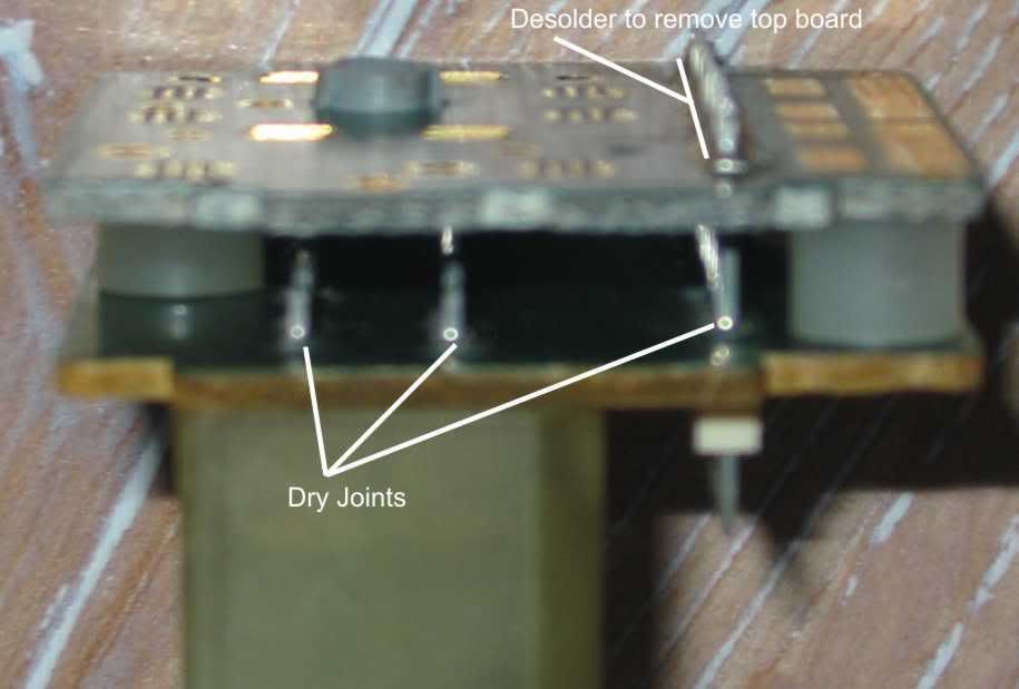 Repairing Mirror switch DryJoints