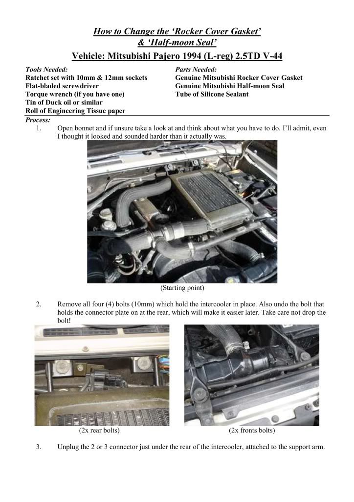 HOW TO replace Rocker Cover Gasket & Halfmoon Seal RockerCoverGasket01