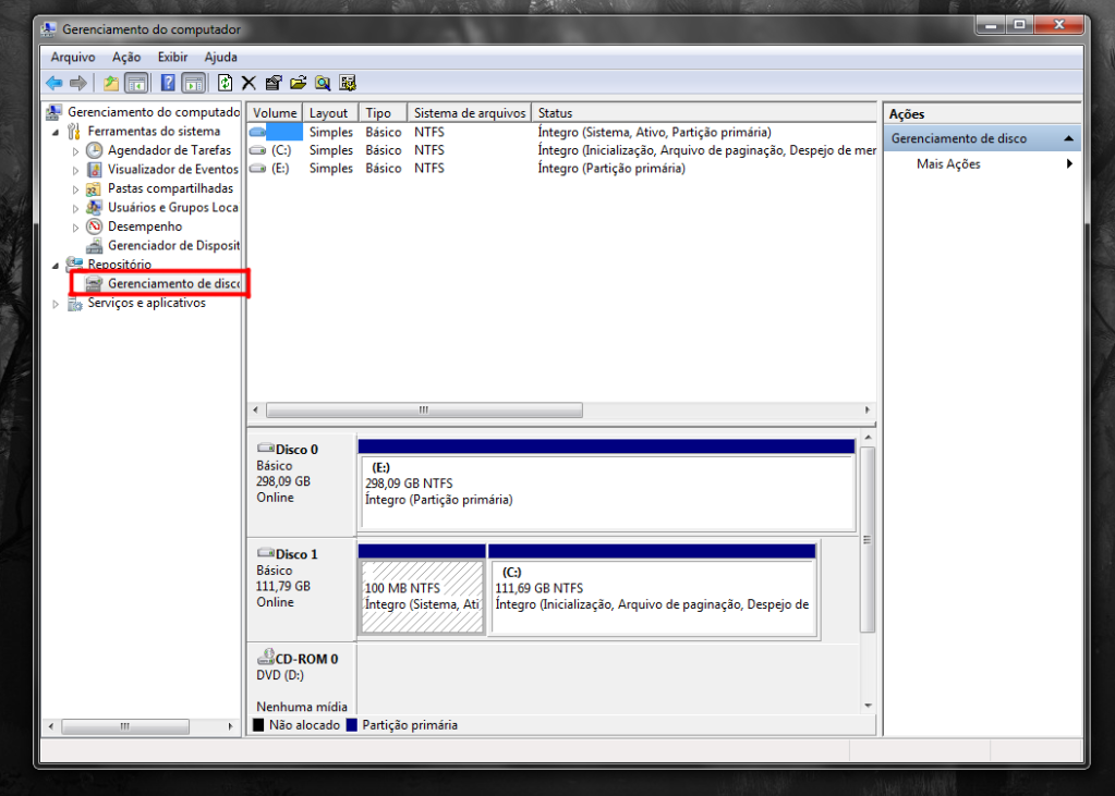 Gerenciamento de partições no Windows Vista/7 [PARTE 1] 1