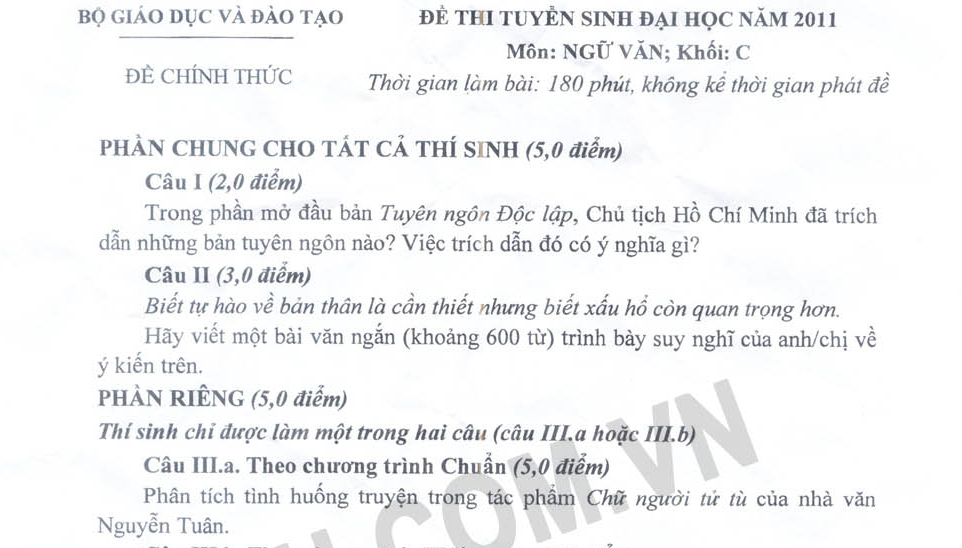 Đề + Gợi Ý Lời Giải Môn Văn Khối C Đại Học 2011 Sshot-1-11