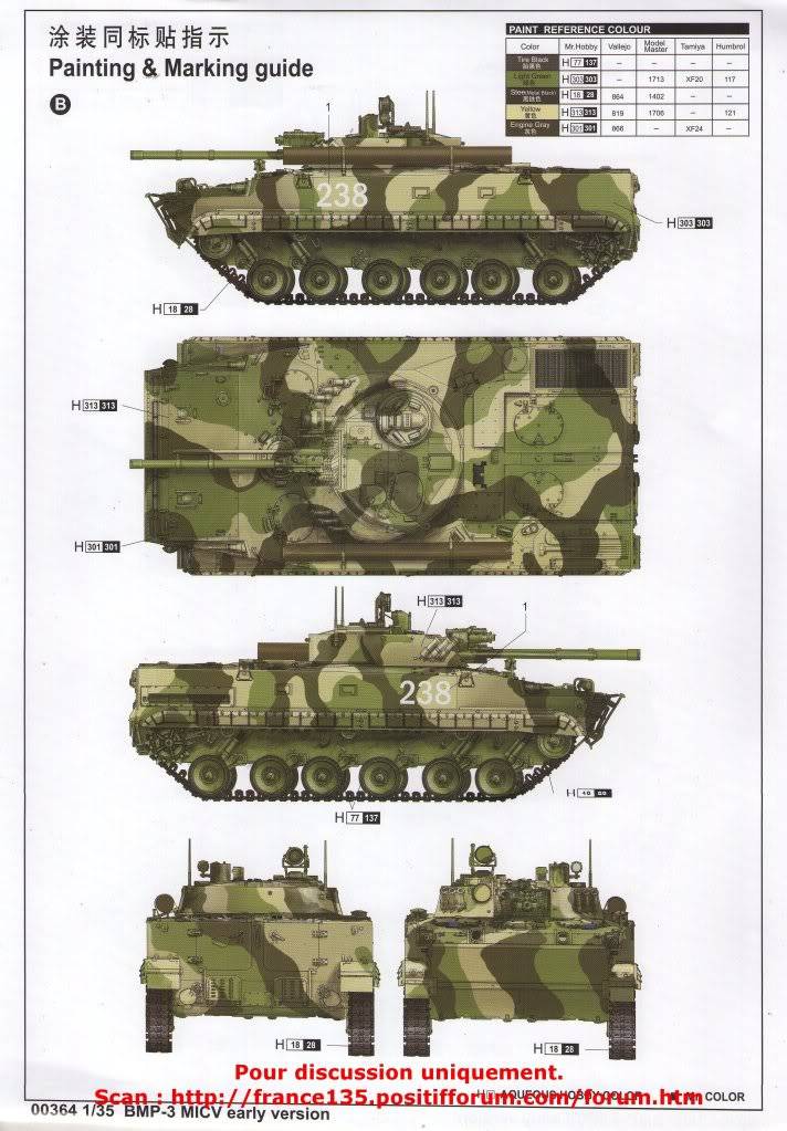 BMP 3 (version "early"). Trumpeter, ref 00364. 1/35. Kit plastique. BMP3TRUMPETER1-3521