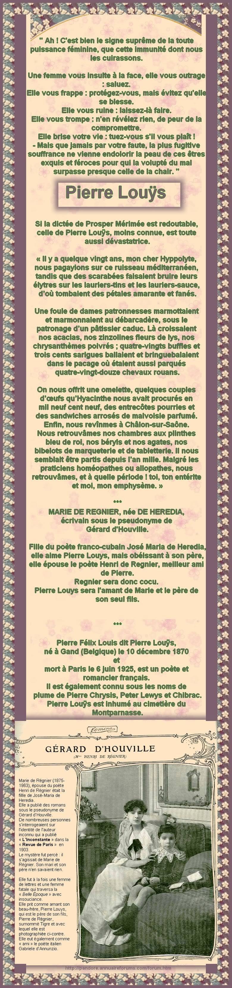 PIERRE LOUYS OU PIERRE CHRYSIS OU PETER LEWYS OU CHIBRAC 1-45