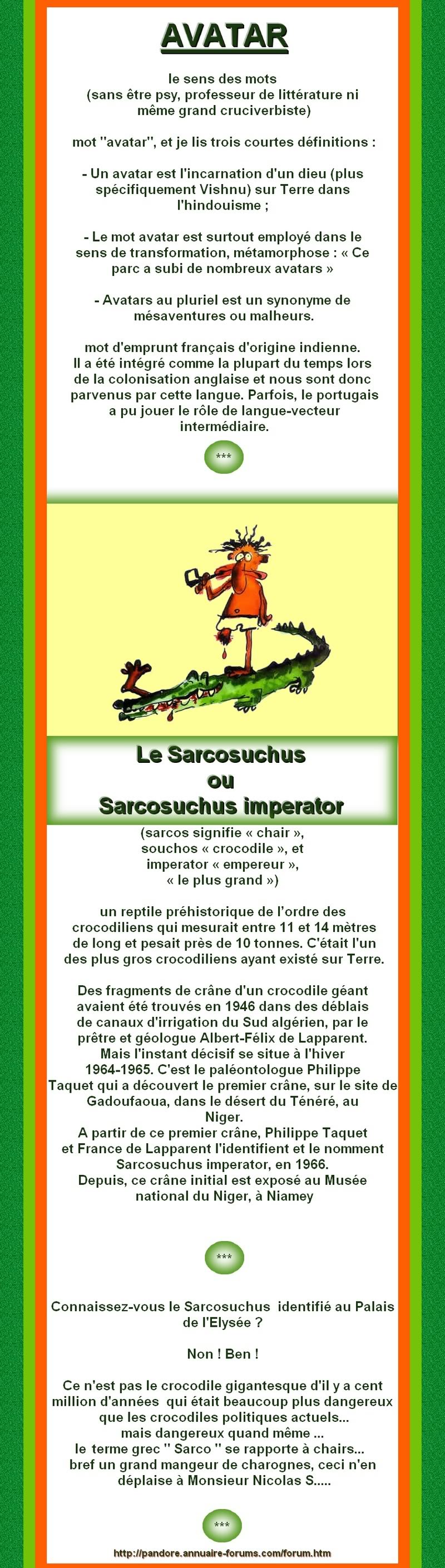 AVATAR ET SARCOSUCHUS  LE CROCODILE 1-165