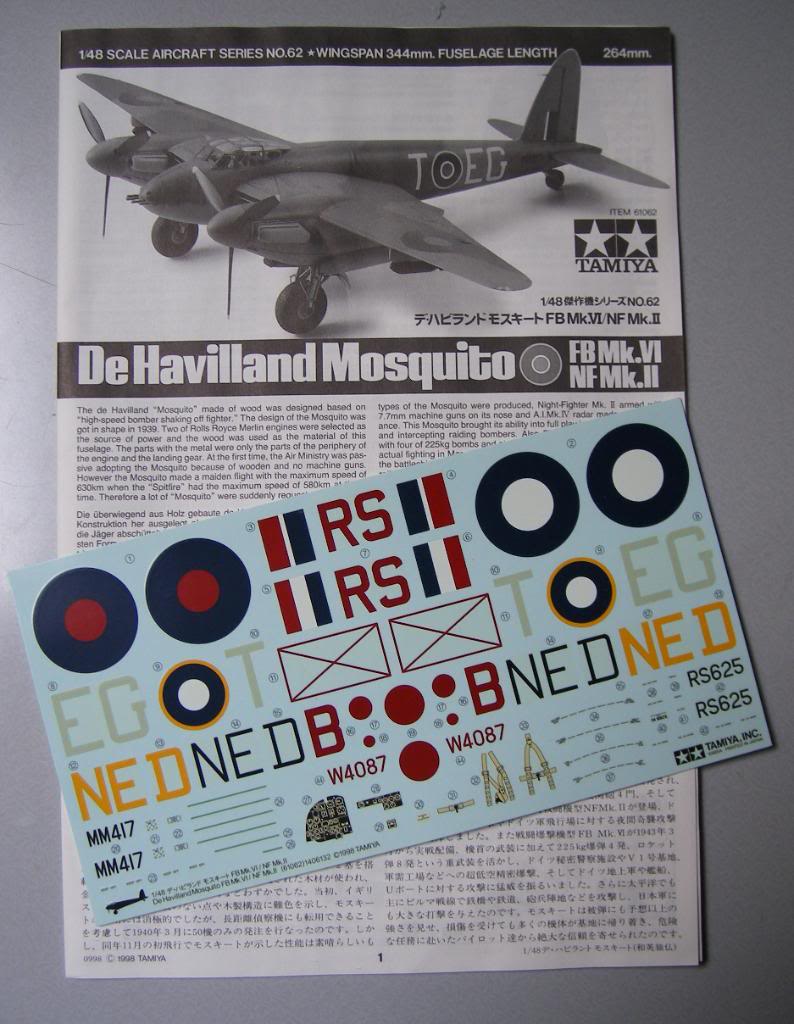 De Havilland  " Mosquito " , Tamiya , 1/48° , ref no.62 ..... DSCF3932