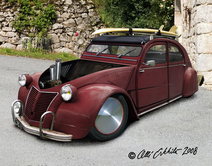 Citroen 2CV , Heller , 1/24° , ref: 80765 ..... Red2cvcustom