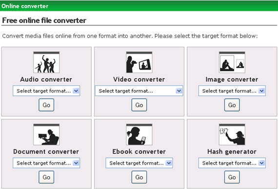 Chuyển đổi video, hình ảnh, âm thanh và tài liệu trực tuyến, miễn phí Online-convert-2