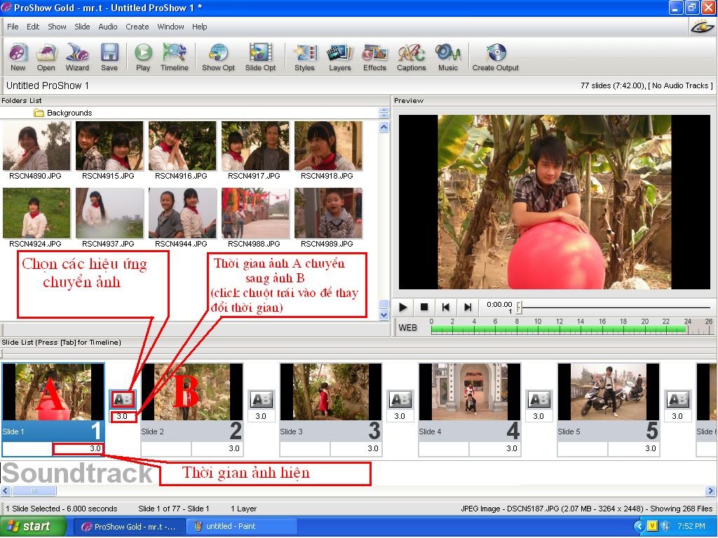 Cách làm 1 clip ảnh bằng proshow gold. (có hình) P3