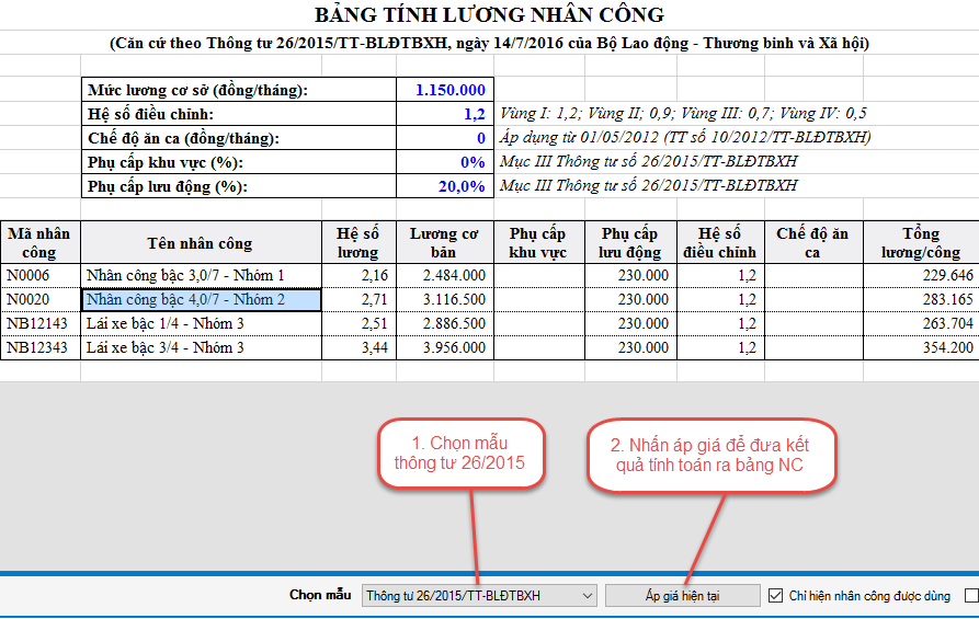 Dự toán F1 cập nhật cách tính lương dịch vụ công ích theo thông tư 26/2015/TT-BLĐTBXH 2.tt26_zpsoapvxq9t