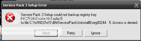 Service Pack 3 Installation problem 3