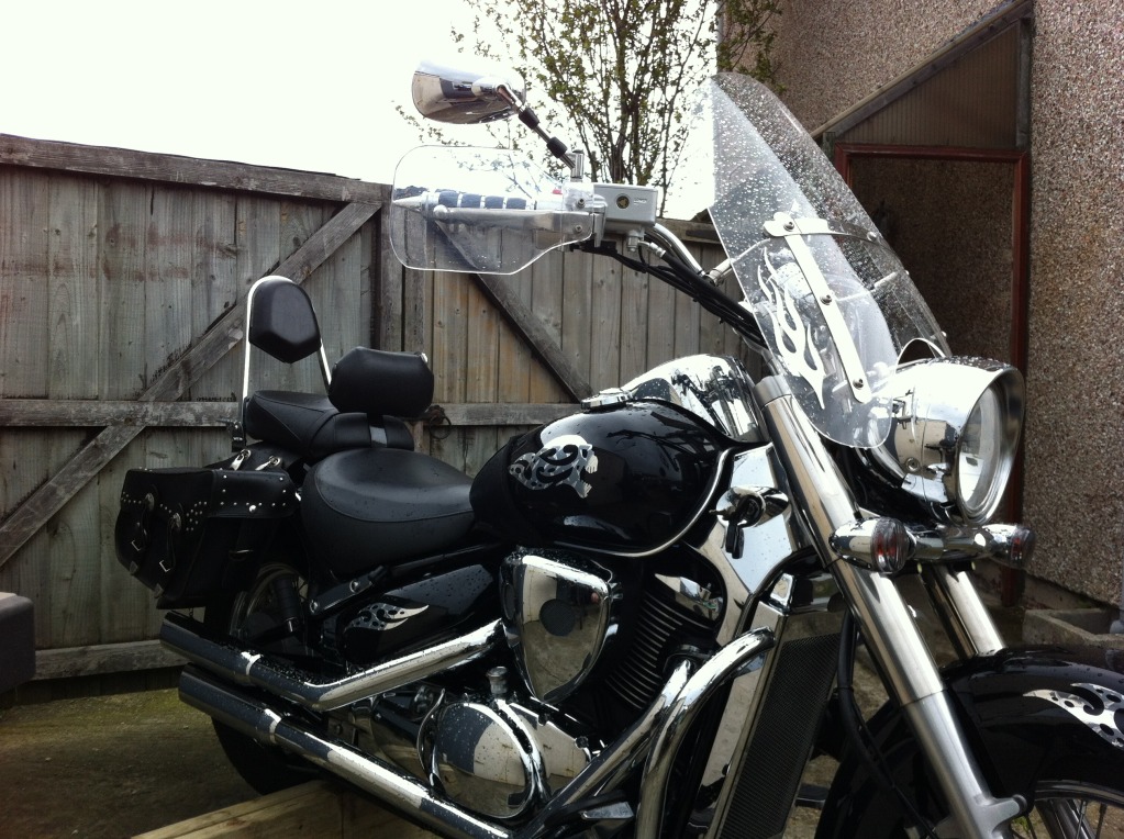 hand guards - * Clear Plastic Home Made Hand Wind Deflectors  On Suzuki C800 / C50 * IMG_0410