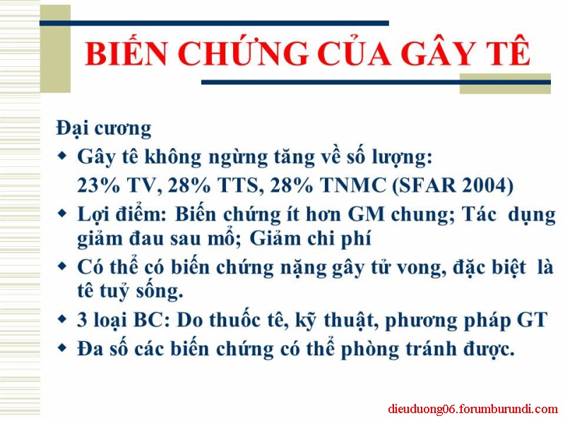 Biến chứng trong gây tê ! Slide2