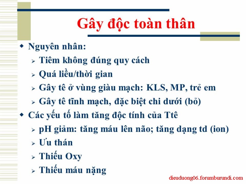 Biến chứng trong gây tê ! Slide8