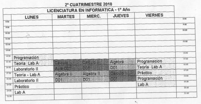 Horarios (Todos) Lic1