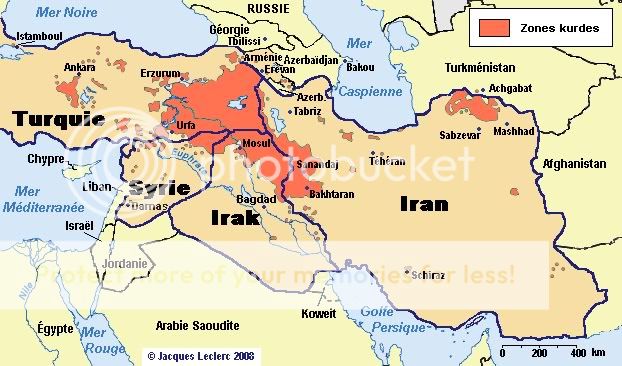 Actualités en Arménie Kurdistan-map