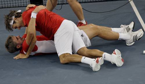 Stanislas Wawrinka y Roger Federer Roger