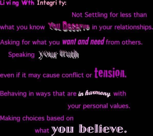 Living with Integrity! Motto
