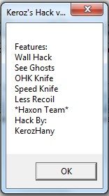 Keroz's Hack v0.1-WallHack-SeeGhosts-OHK--Speed-MoreFeatures ..... List