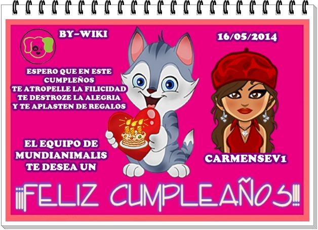 EL EQUIPO DE MUNDIANIMALIA TE FELICITA CARMENSEV1 16MAYO2014CARMENSEV1_zpse1d1e6d9