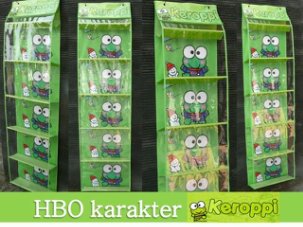 JUAL/CARI RESELLER : RAK SEPATU GANTUNG / HANGING SHOES ORGANIZER (HSO) - MOTIF ANAK HBOKARAKTERKEROPPI