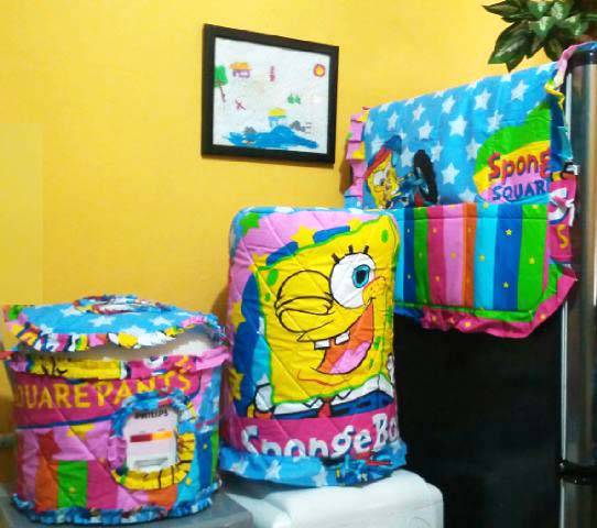 JUAL/CARI RESELLER: COVER / SARUNG GALON, MAGIC COM, KULKAS (1SET)- HARGA GROSIR Spongebob%20rainbow%20biru