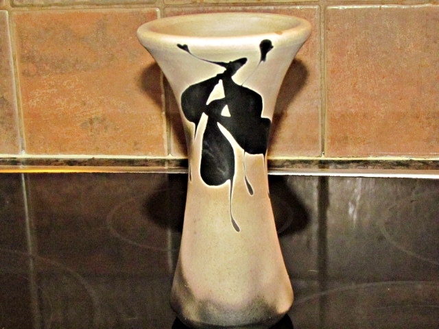 Sooty Sawdust FiredRaku Studio Pottery Vase with Initial Signature Mark IMG_6064_zps4d6071f8