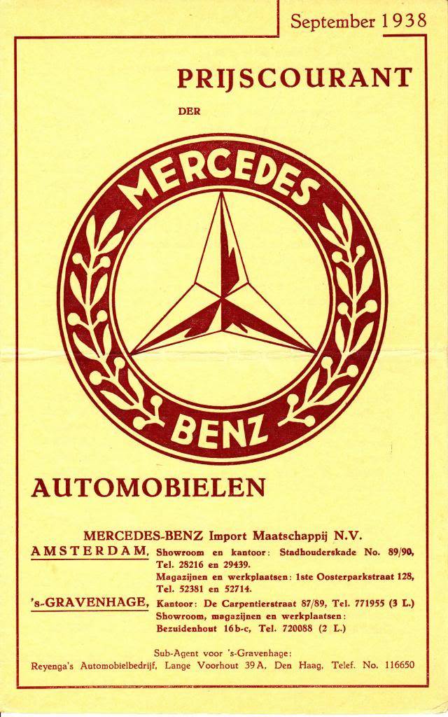 catalogo Mercedes Passenger Car Program 1938 & Pricelist Mercedes193801