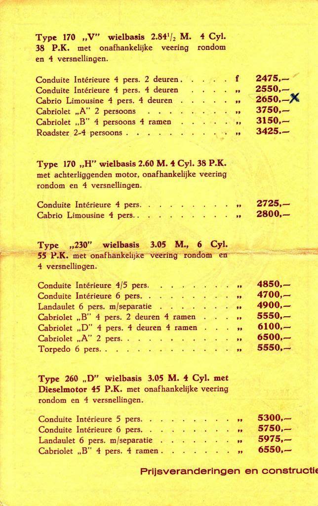 catalogo Mercedes Passenger Car Program 1938 & Pricelist Mercedes193802