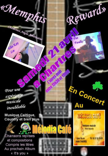 Concert Gratuit Chartres 21 avril Chanteuse Anglo Americaine NewposterblackMelodiaCafeA4-1-1