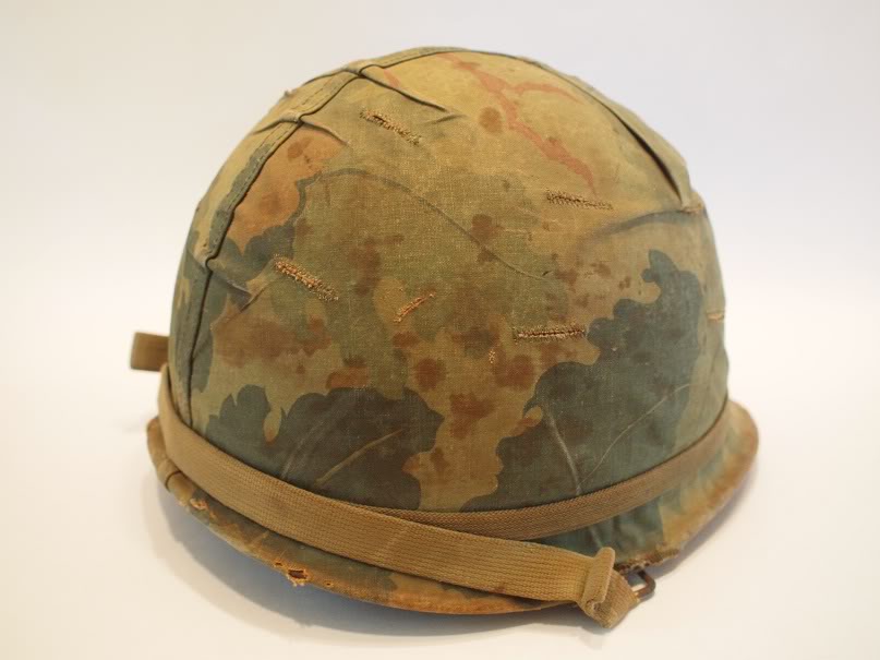 Vietnam M1 Helmet, with blood splatter on it? PC040544