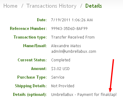 [Proof] Umbrellabux Payments