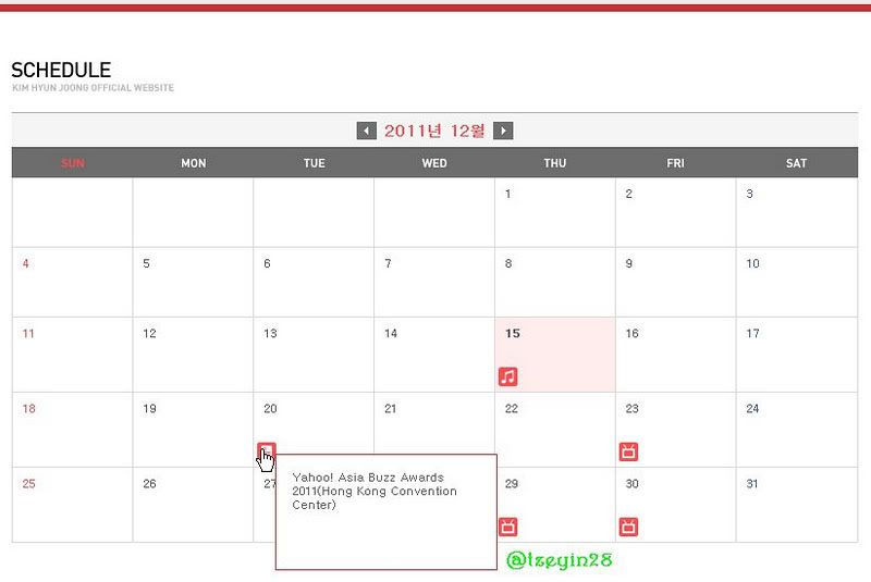 [info] Kim Hyun Joong - estará el 20 de diciembre en los Yahoo Buzz Awards #SS501MerryChristmas  Sched