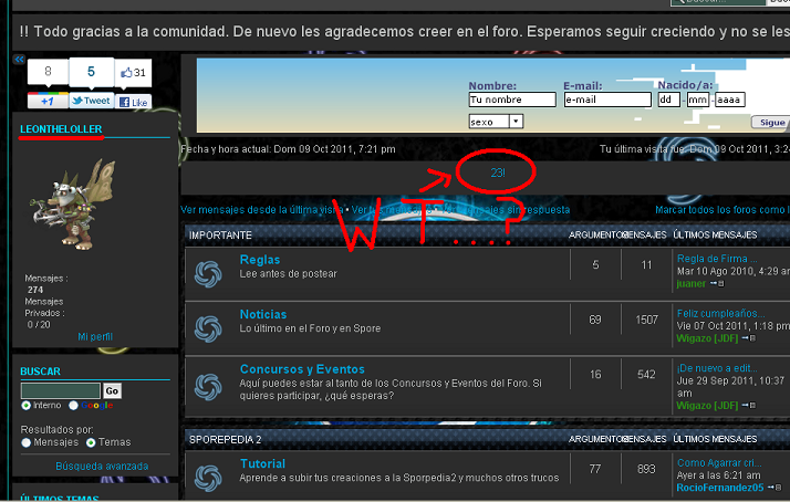 23 en el inicio de la Sporepedia 2 23enlasporepedia