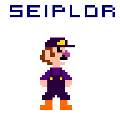 Mi primer dibujo en 8 bits Waluigi