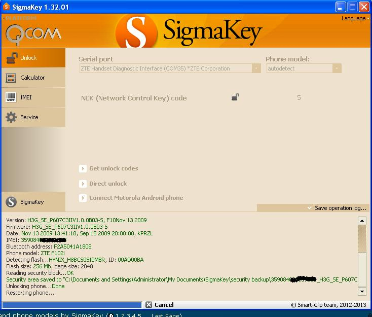 تجارب فك شفرة العديد من أجهزة المحمول علي العملاق  SIGMA BOX - صفحة 2 Ztef102iunlockdone_zps6c7a1cb4