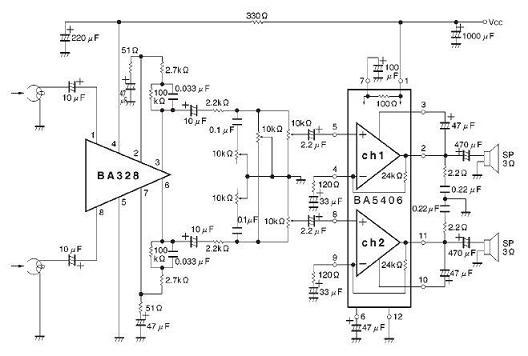 BOOSTER AMPLIFIER (MONO) using MJ2955 BA5406