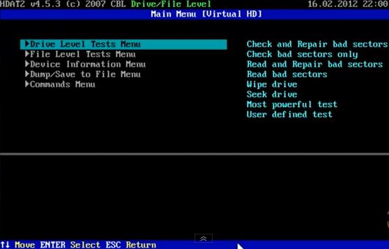 Repair Bad Sector on Hirens BootCD Hdat2drivelvltest