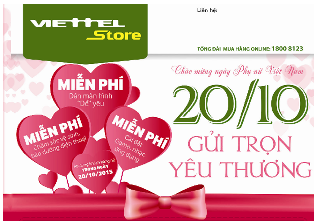 Viettel Store gửi trọn yêu thương cho khách hàng nữ trong ngày 20/10 1_zpsays4vyuc