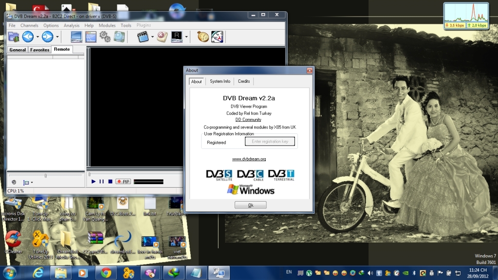 DVB Dream 2.2a – Hỗ trợ Xem  truyền hình vệ tinh trên PC Key