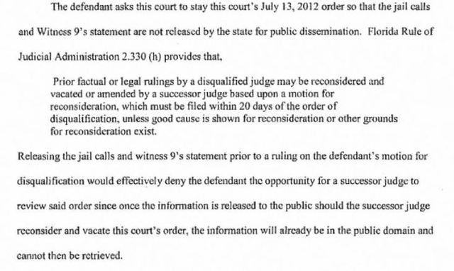 Witness #9: Statements & Discussion -- George Zimmerman/Trayvon Martin Case - Page 2 Motiontostay