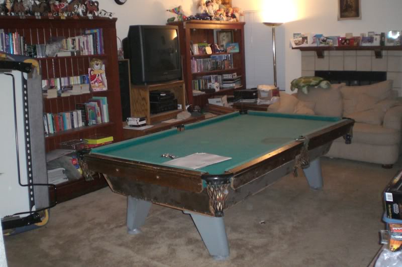 So our pool table has been upside down in our living room Home011