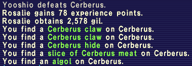 03-07-2010 King Behemoth #4, Cerberus #34, Sandworm #29/Serket #13, and Wyrm x11. Cerberus03-07drops