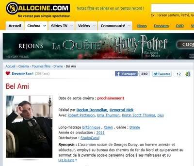 [Robert Pattinson] Bel Ami Allocine-1