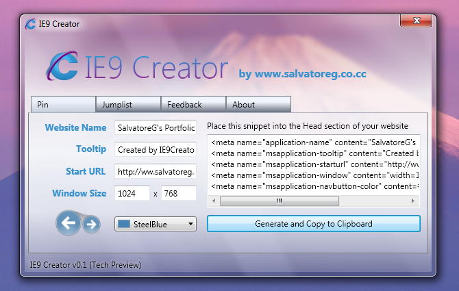 [MF]IE9 Creator 0.1 Tech Preview - Tùy biến Internet Explorer 9 Ie9