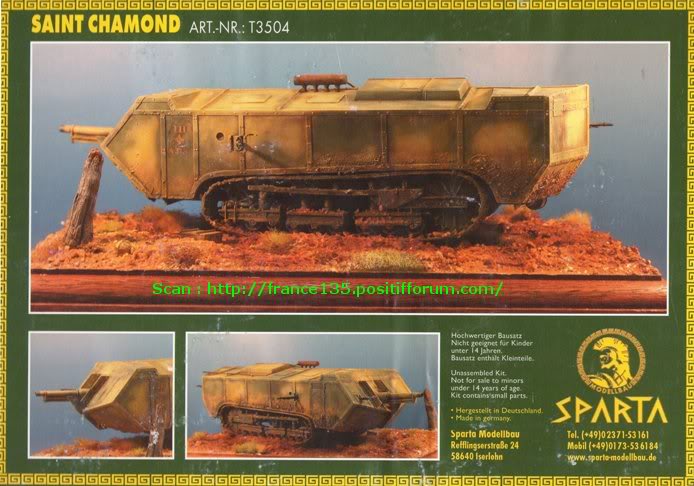 Char Saint-Chamond (deuxième type, toit pentu). SPARTA, 1/35, ref T3504. Résine. SAINT-CHAMOND_SPARTA_1-35_REFT-3504001