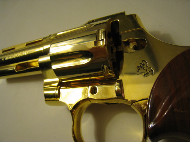 Kokusai Colt Python 4 inch Metal gold finish - becomes Silver  IMG_9957