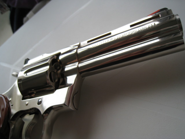 Kokusai Colt Python 4 inch Metal gold finish - becomes Silver  IMG_9979