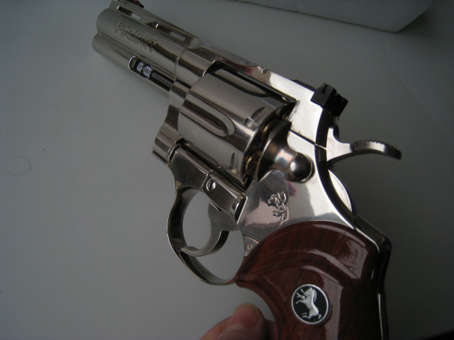 Kokusai Colt Python 4 inch Metal gold finish - becomes Silver  IMG_9997