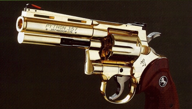 python - Kokusai Colt Python 4 inch Metal gold finish - becomes Silver  Kokusai_python_4inch_gold