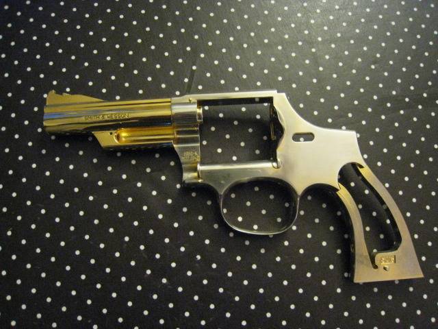 Kokusai Smith & Wesson M19 4 inch Metal gold finish - becomes Silver   IMG_0259