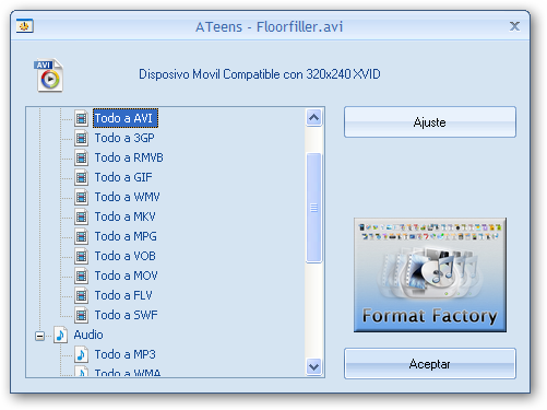 Convertir Videos la mejor opcion Format Factory!!! Formatcodec